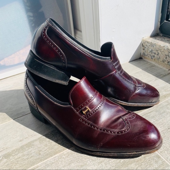 Florsheim Burgundy Vintage Leather Cat Eye Shoes - Picture 7 of 14